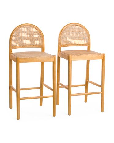 Set Of 2 Hayden Cane Arched Counter Stools | Marshalls