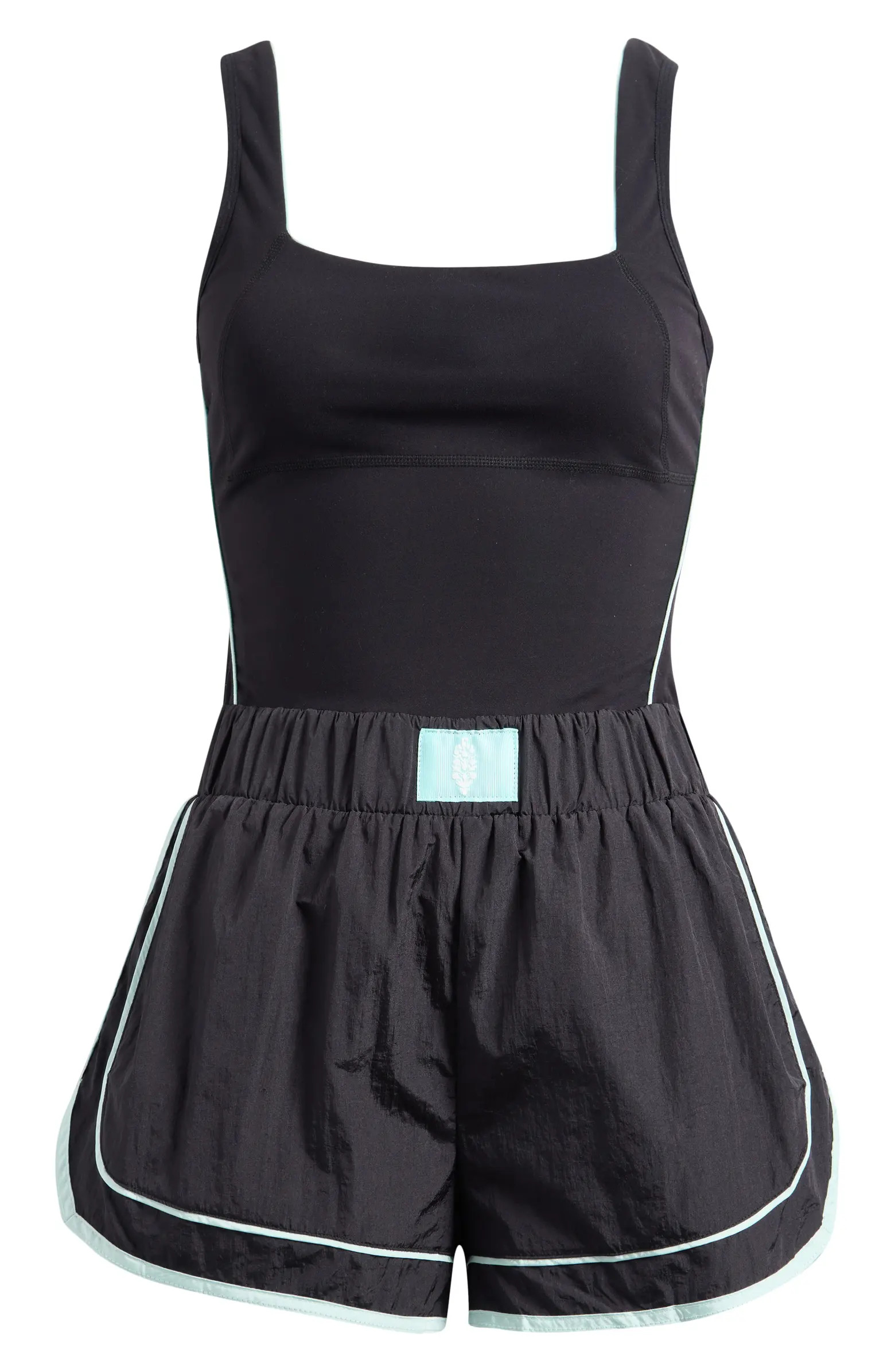 Free People FP Movement Varsity Blues Mixed Media Romper | Nordstrom | Nordstrom