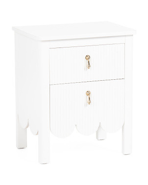 20x14x24 Fluted Scallop 2 Drawer Side Table | Bedroom | Marshalls | Marshalls