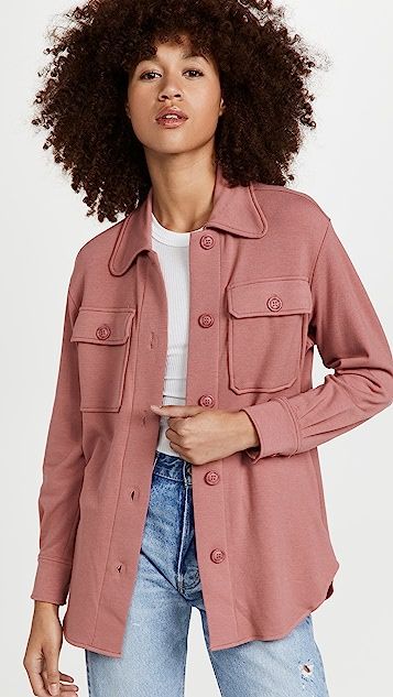 Solid French Terry Shacket | Shopbop