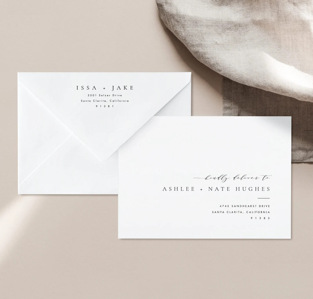 Minimalist Envelope Template Download, Modern Address Label Printable Wedding Envelope Templett A... | Etsy (US)