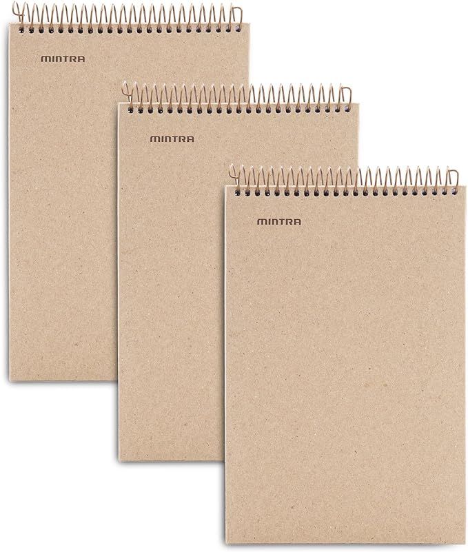 Mintra 100% Recycled Notebooks (Steno Book, Kraft Cover 3pk) | Amazon (US)