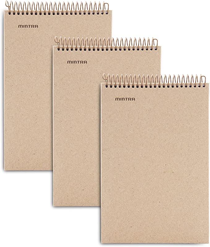 Mintra 100% Recycled Notebooks (Steno Book, Kraft Cover 3pk) | Amazon (US)