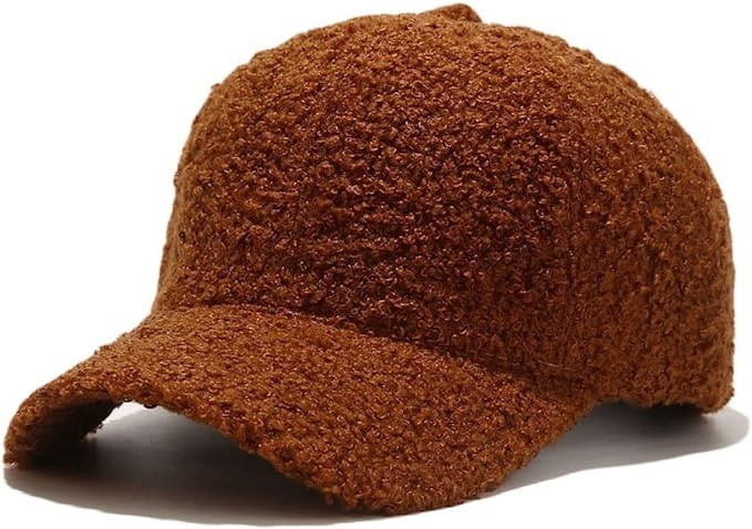 Avilego Winter Baseball Cap for Women Lamb Wool Solid Color Warm Baseball Cap for Outdoor Travel | Amazon (US)