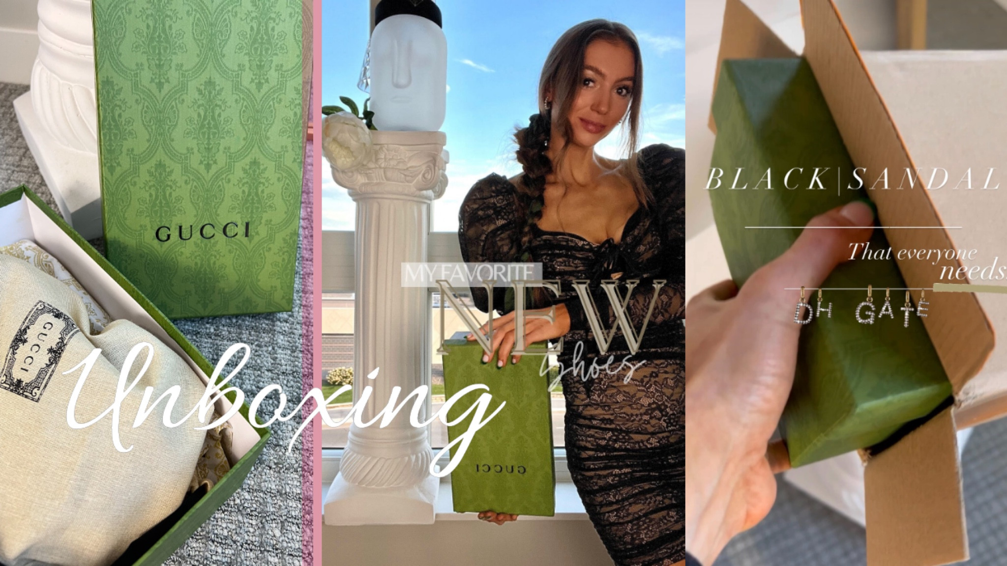 Gucci inspired 

#DHGateunboxing #Guccileathersandals #LTKitbag#LTKshoecrush#LTKwedding #grwm #grwmaesthetic #majorelledress #revolvesale #shopltk #formaldress #sheerlace #brunettemodel #hairribbon #rehearsaldinnerdress #grwmreel #greenfrenchtips  

Unboxing | Luxury unboxing | Waedrobe Staples| | Capsule Wardrobe | unboxing reel | outfit inspo | affordable fashion | Pinterest Looks | ShopLTK | Luxury Megg | grwm| How to style | Amazon Fashion | Pinterest Inspo | LTK Shoe Crush | Revolve style  | xaggerated Puffs 🤌🏼 she's a Revolve sale style and I'm obsessed 

#LTKwedding #LTKsalealert #LTKshoecrush