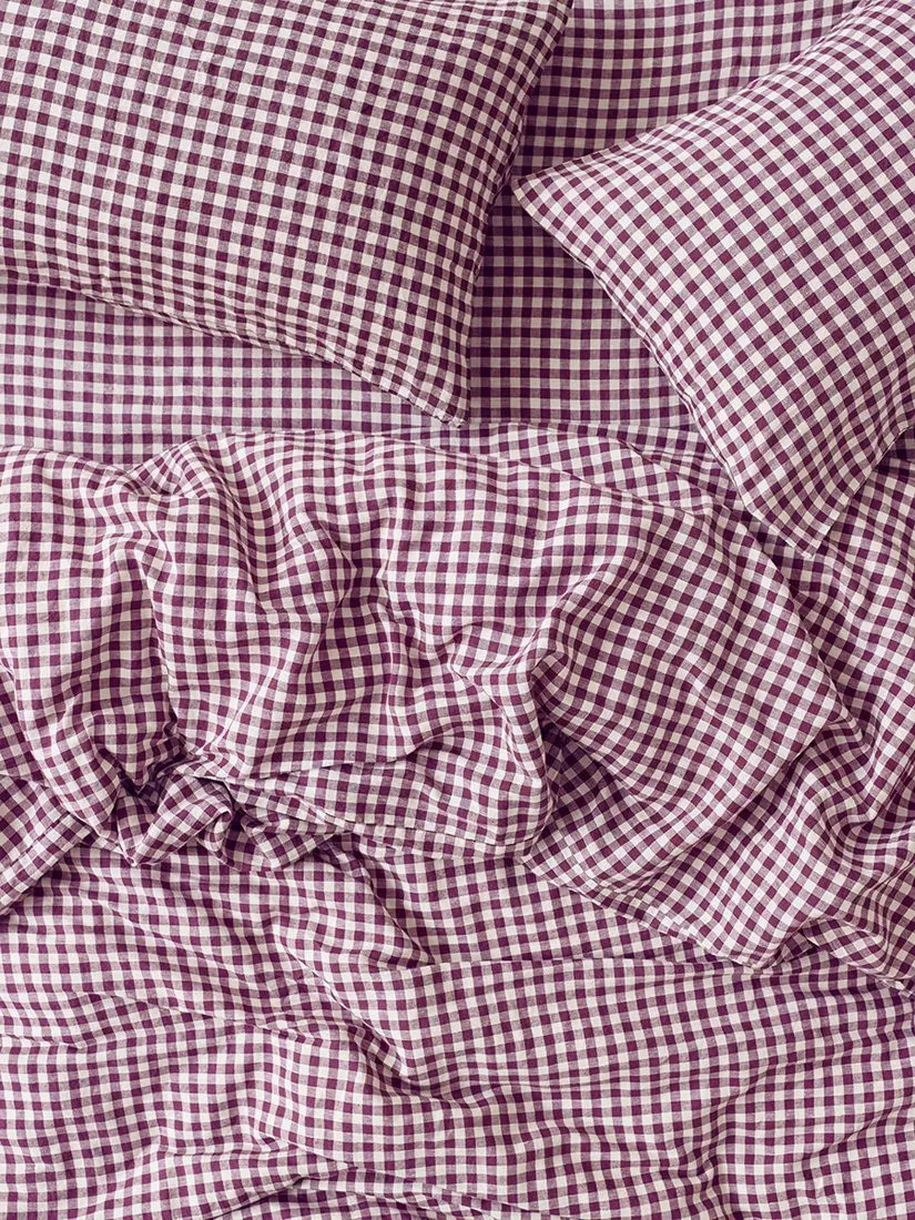 Piglet in Bed Gingham Linen Blend Bedding | John Lewis (UK)