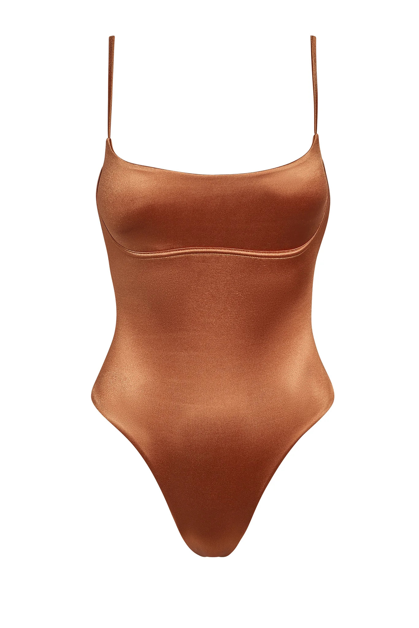 Sausalito One Piece - Bronze Shiny Jersey | Monday Swimwear