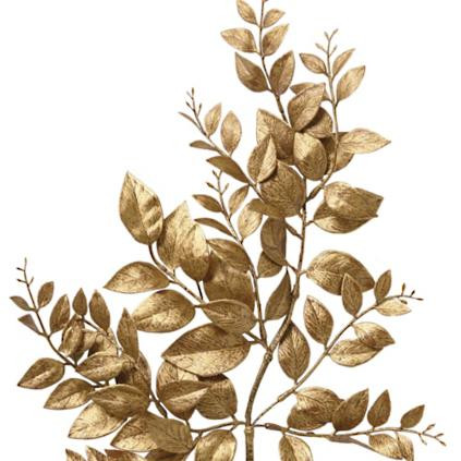 Metallic Glitter Ruscus Leaf Stems, Set of Six | Frontgate