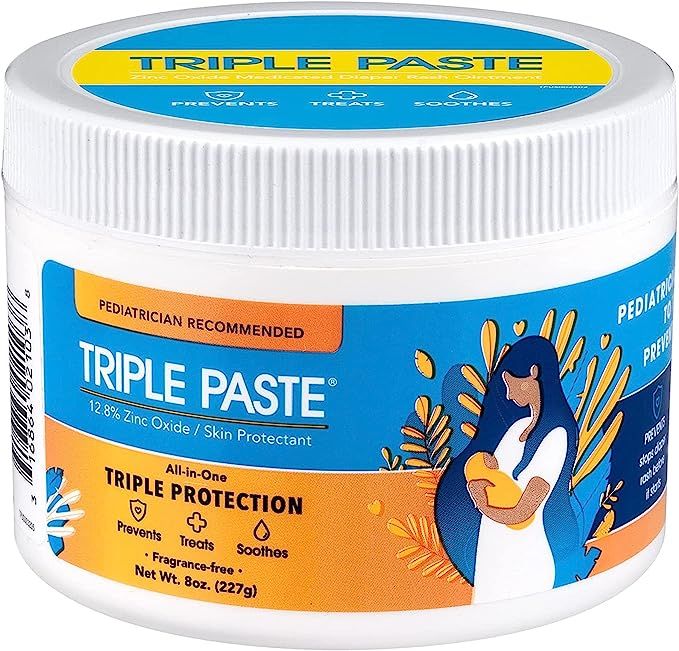 Triple Paste Diaper Rash Cream for Baby - 8 Oz Tub - Zinc Oxide Ointment Treats, Soothes and Prev... | Amazon (US)