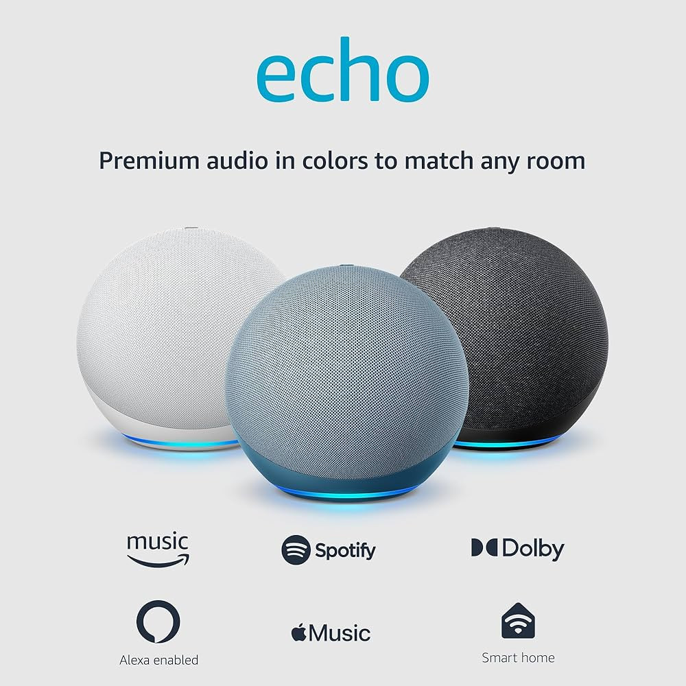 Amazon Echo (4th Gen) | With premium sound, smart home hub, and Alexa | Twilight Blue | Amazon (US)