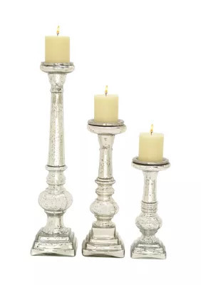 Monroe Lane Traditional Glass Candle Holder - Set of 3 | Belk
