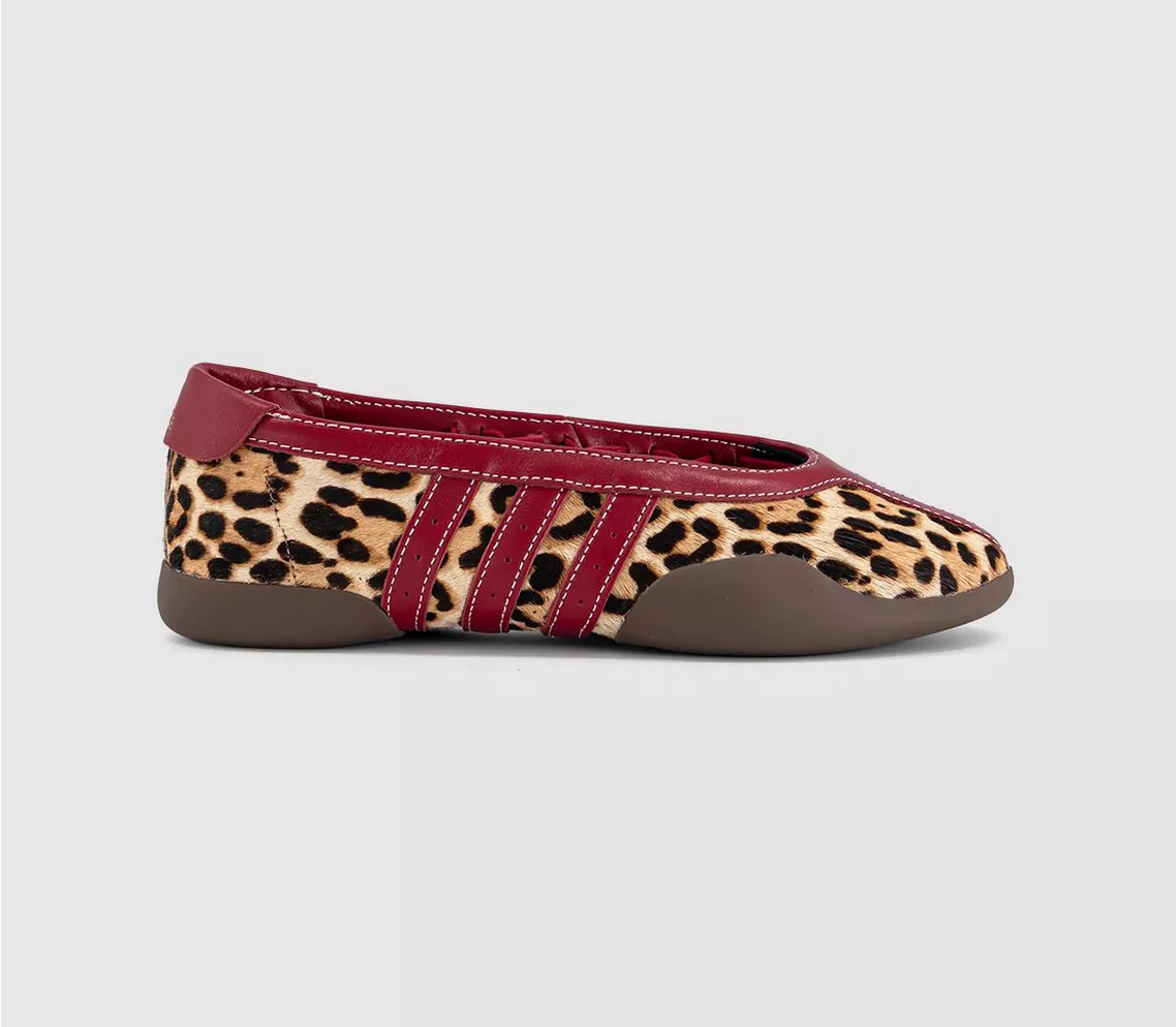 adidas Taekwondo Mei Ballet Pumps Offwhite Leopard Victory Red - Women's Trainers | Office Shoes (UK)