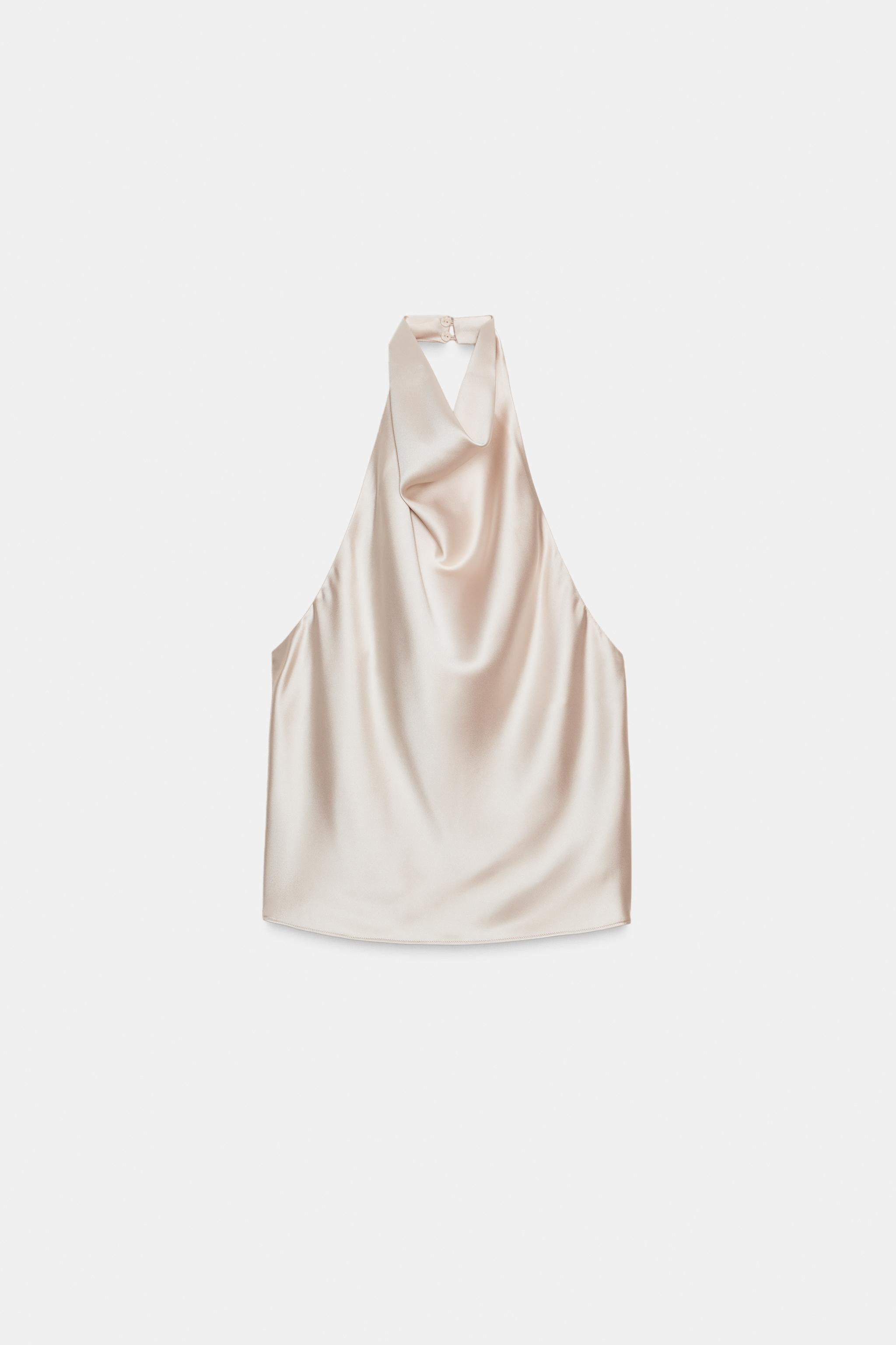 SATIN EFFECT HALTER TOP | Zara US