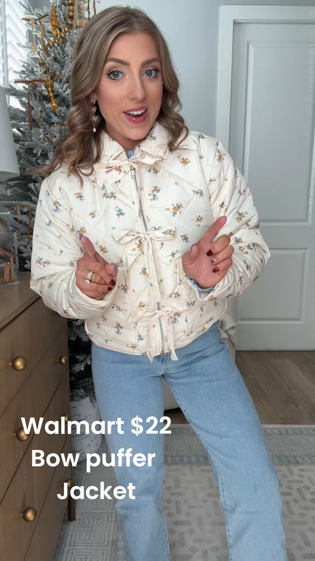 Walmart fashion finds that look WAY more expensive than they are 🤍
This adorable Walmart puffer jacket is only $22 and I’m obsessed with the feminine floral print and bow tie detail. It’s lightweight but warm, super comfortable, and perfect for everyday wear—from school drop-off to running errands or casual holiday outings.

And can we talk about these Walmart jeans on sale for just $15?! 🙌 They’re a straight-leg fit, easy to style, and such a good basic to have on repeat. This entire outfit is affordable, comfortable, and so easy to recreate.

If you love Walmart fashion, budget-friendly outfits, and pieces that look boutique without the price tag, this look is a must 🤍
👉 Everything is linked in LTK!

#WalmartFashion #WalmartFinds #AffordableFashion #BudgetStyle #WalmartOutfit #WalmartStyle #PufferJacket #WinterStyle #EverydayOutfit #CasualChic #Under25Finds #StraightLegJeans #MomStyle #LTKFinds #LTKUnder25