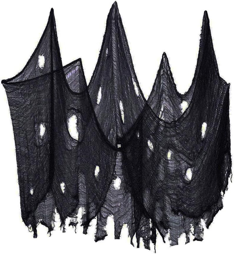 Black Halloween Creepy Cloth(40 x 236 Inch) Gauze Cloth Spooky Fabric Cheesecloth for Halloween P... | Amazon (US)