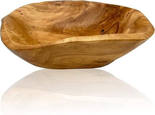 OUEEGER Wood Salad Bowl(10"-12"), Handmade Natural Root Wooden Bowl, Wood Crafts Bowl Serving for... | Amazon (US)