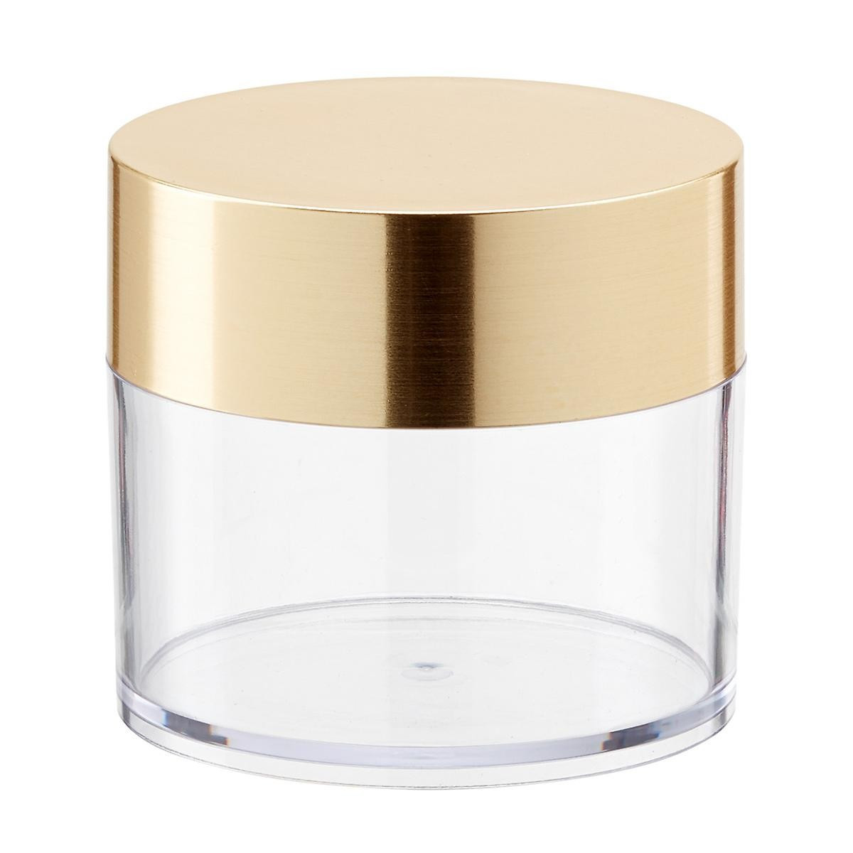 Clear Canister w/ Lid Brushed Gold | The Container Store