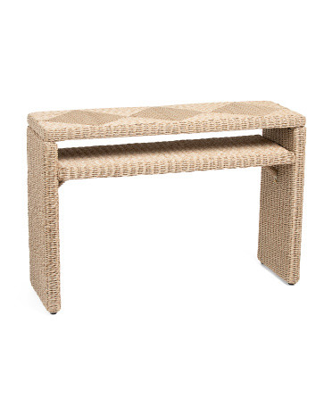 47.25x32 Wicker Console Table | TJ Maxx