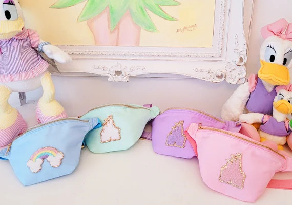 Lilac, Bubble Gum Pink Rainbow Disney Mode Fanny Pack travel bag, Disney Mode disney bag Trendy D... | Etsy (US)