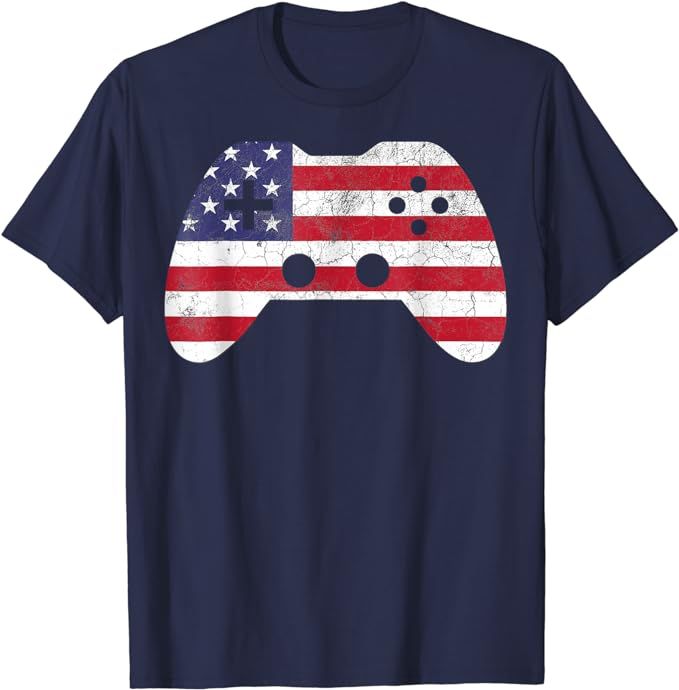 4th Of July T Shirt Video Game Gamer Kids Boys Men USA T-Shirt | Amazon (US)