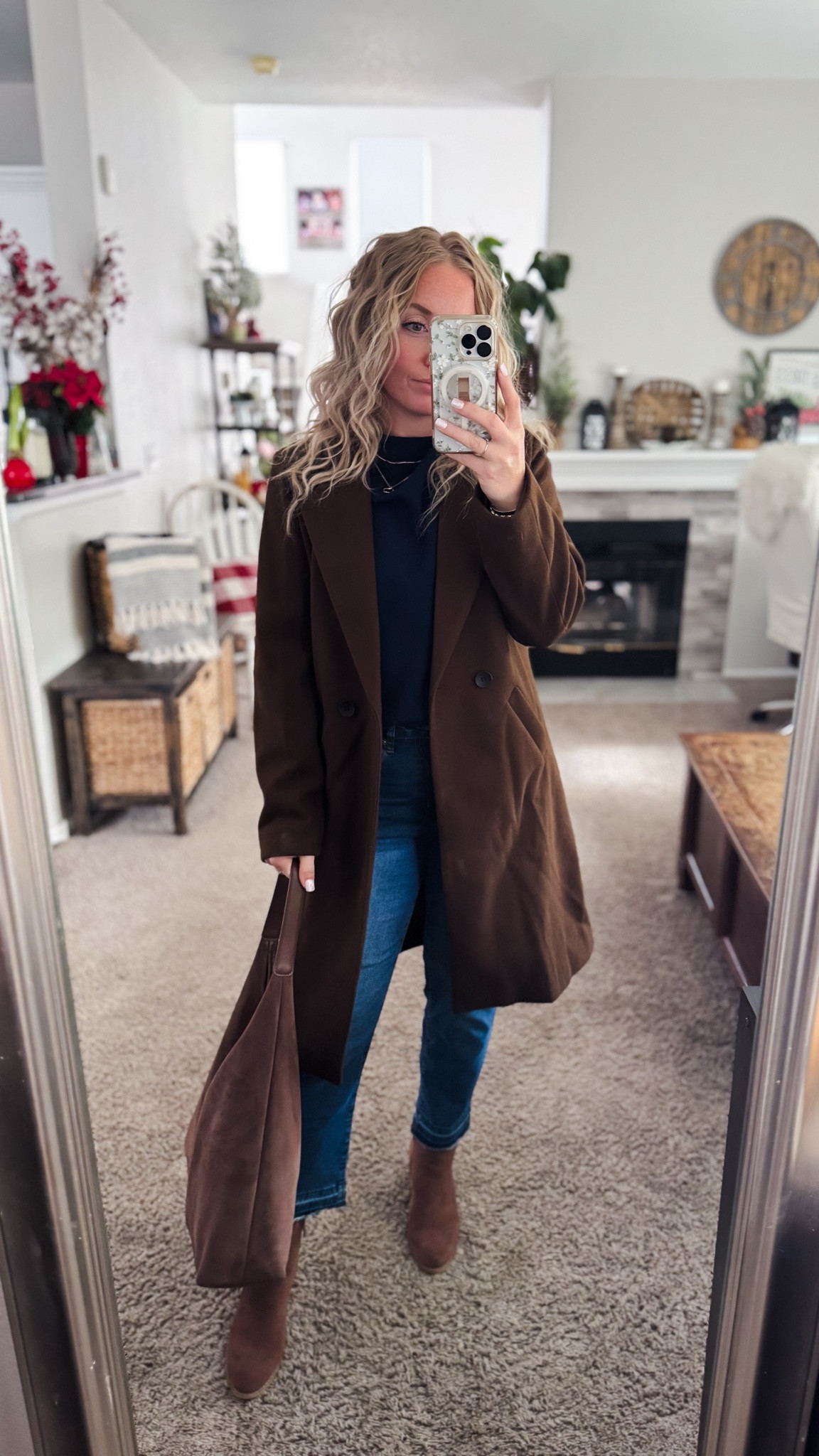 Winter outfit idea —Chocolate brown peacoat with a navy sweater, jeans (sized down one) brown boots and faux suede bag





Winter outfit
Winter fashion
Amazon winter outfits
Trending winter fashion 
 casual winter outfits | winter fashion | size 4-6 | cold weather outfits | winter outfit ideas | layering outfit for the cold| winter fashion 2025 | outfit inspo | outfit ideas | winter outfits amazon  | casual outfit Ideas  | Outfits | Amazon Casual Outfit | Cute casual outfits | Preppy Outfit 

#LTKFindsUnder50 #LTKPetite #LTKootd