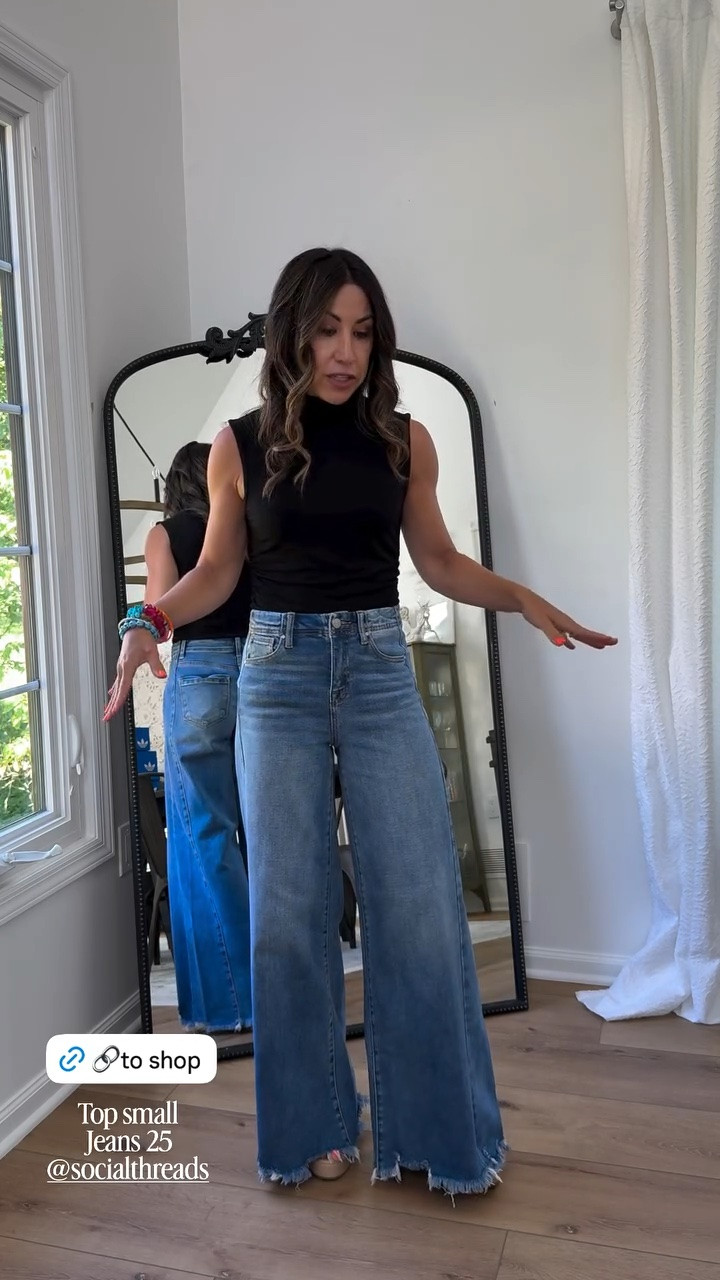 25 wide leg jeans. Small tank

#LTKOver40 #LTKPetite