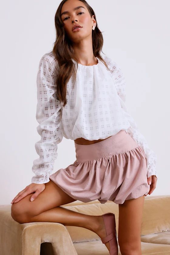 Cutely Defined Mauve Bubble-Hem Mini Skort | Lulus