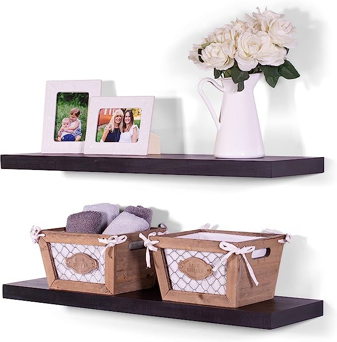 DAKODA LOVE Floating Shelves | Solid Maple | Premium Craftsman Quality | Heavy Duty Hidden Bracke... | Amazon (US)
