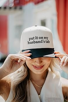 KATYDID Put It On My Husband's Tab Hat - Two Toned Vintage Hat - Stylish 5 Panel Hat for Women - ... | Amazon (US)