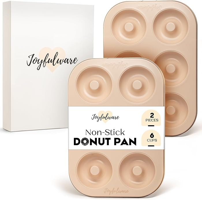 Donut Pan for Baking - Set of 2 Non-stick Donut Pans - Carbon Steel Doughnut Pan - 6 Cavity Full-... | Amazon (US)