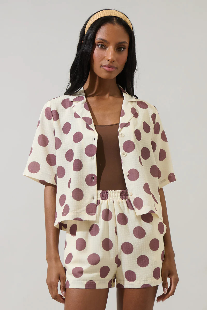 Violda Dot Button Down Top | Sugarlips