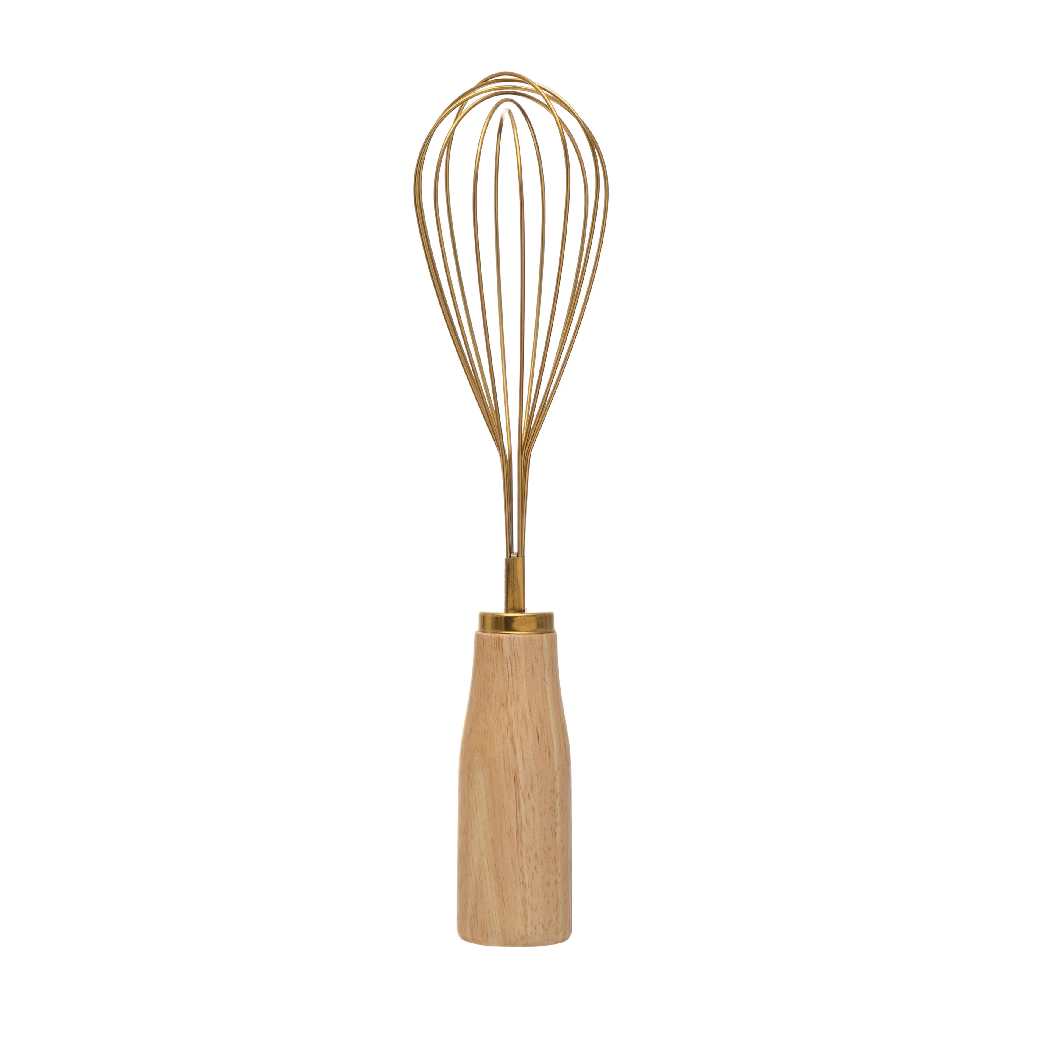 Bloomingville Standing Stainless Steel Whisk with Wood Handle, Gold Finish | Walmart (US)
