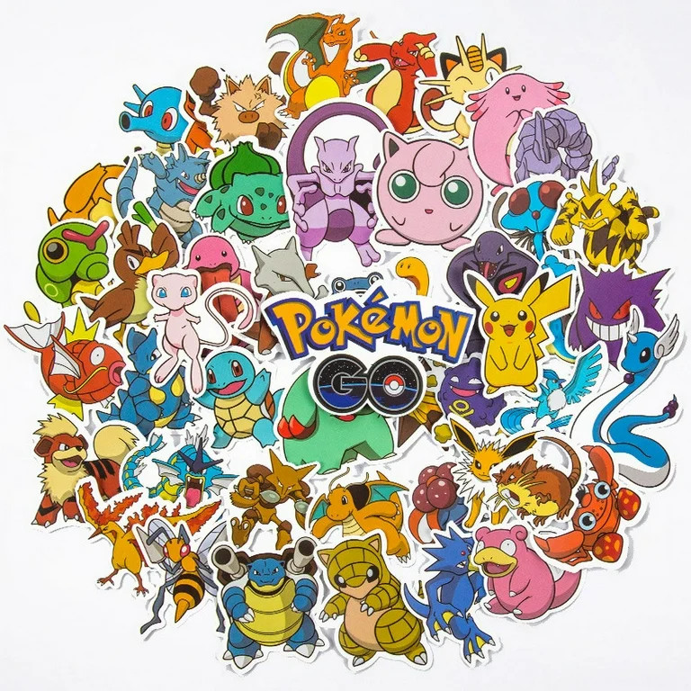 Pokemon Stickers Pack 50PCS Cute Cartoon Stickers Water Bottle Stickers Waterproof Vinyl Stickers... | Walmart (US)