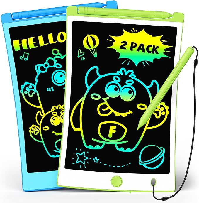 TEKFUN 2 Pack LCD Writing Tablet with Pen Cord, 8.5in Erasable Doodle Board Mess Free Drawing Pad... | Amazon (US)