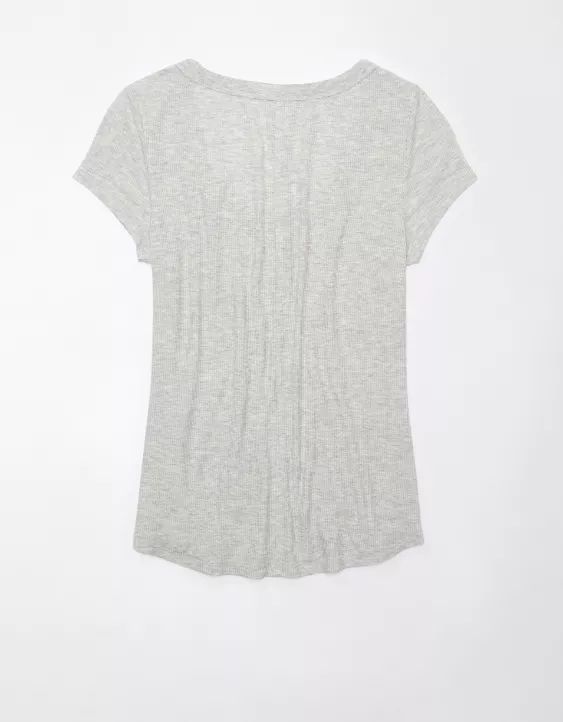 AE Soft & Sexy Short-Sleeve Scoop Neck Ribbed Tee | American Eagle Outfitters (US & CA)