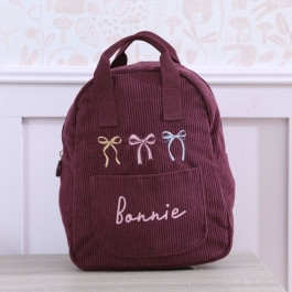Personalised Bows Frill Seekers Berry Cord Mini Backpack | My 1st Years (Global)