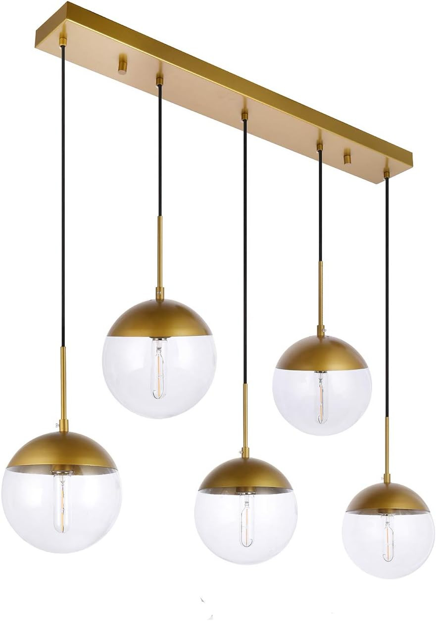 Kitchen Pendant Light with Sphere 5-Light, A1A9 Modern Industrial Glass Ball Globe Ceiling Lights... | Amazon (US)