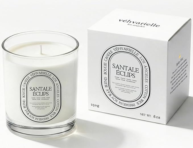Santale Eclips Luxury Scented Candle 8oz | Sandalwood, Amber & Musk | Hand-Poured Soy Wax | 40Hr ... | Amazon (US)