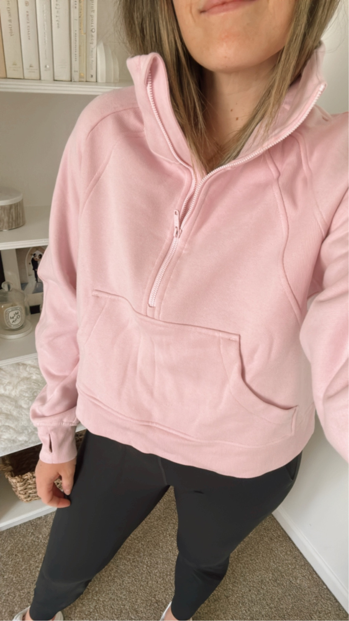 Amazon spring deal. Pink half zip. Oversized sweatshirt. Pink top. Lululemon dupe. Look alike. Fit style. Amazon finds. Athleisure. Cropped sweatshirt. Casual chic. Spring outfit. Travel outfit  

#LTKfindsunder50 #LTKfitness #LTKsalealert