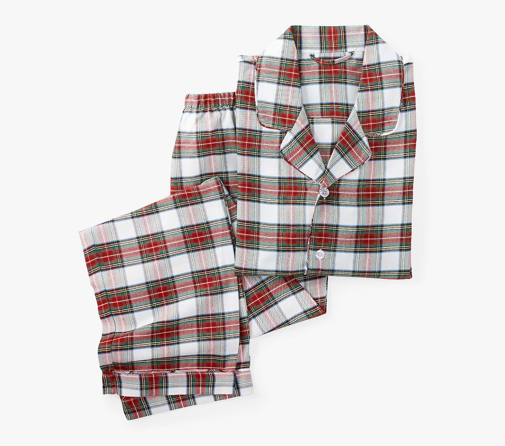 Adult Stewart Plaid Flannel Pajama , Small , Plaid | Pottery Barn Kids