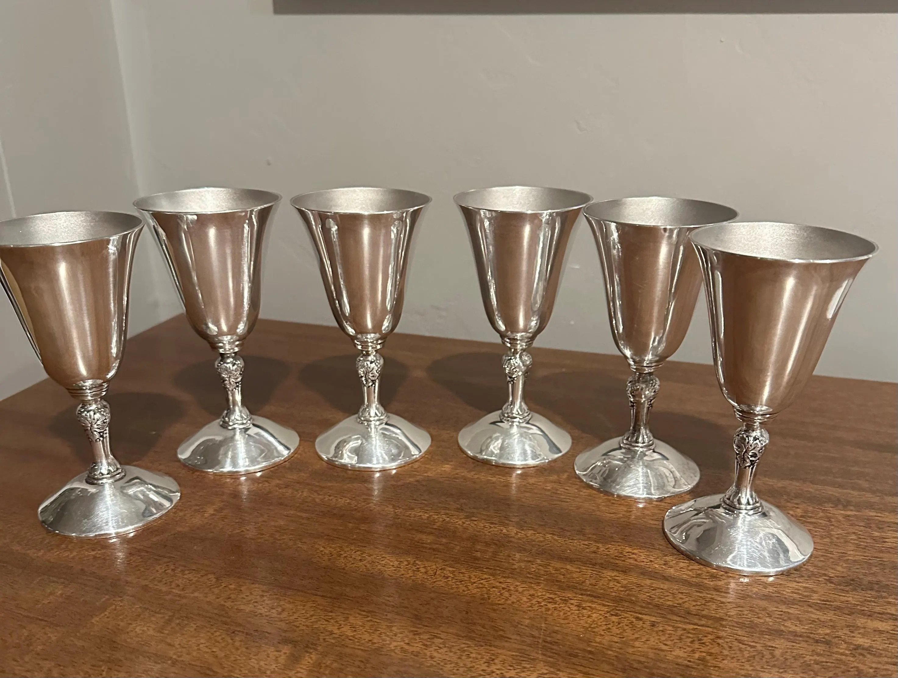Set of 6 Silver Plated Goblets Made in Spain | Etsy (Global)