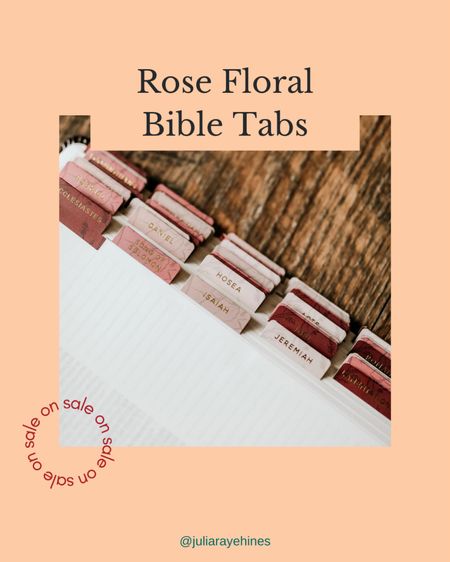 Rose Floral Bible Tabs ON SALE from The Daily Grace Co. ✨

The quality of these are perfect for handling my bible daily and I love that I can flip to the books so much easier.