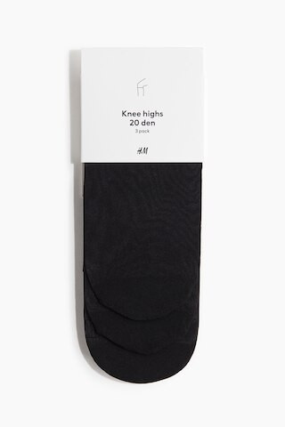 H & M - 3-pack knee socks 20 denier - Black | H&M (UK, MY, IN, SG, PH, TW, HK)