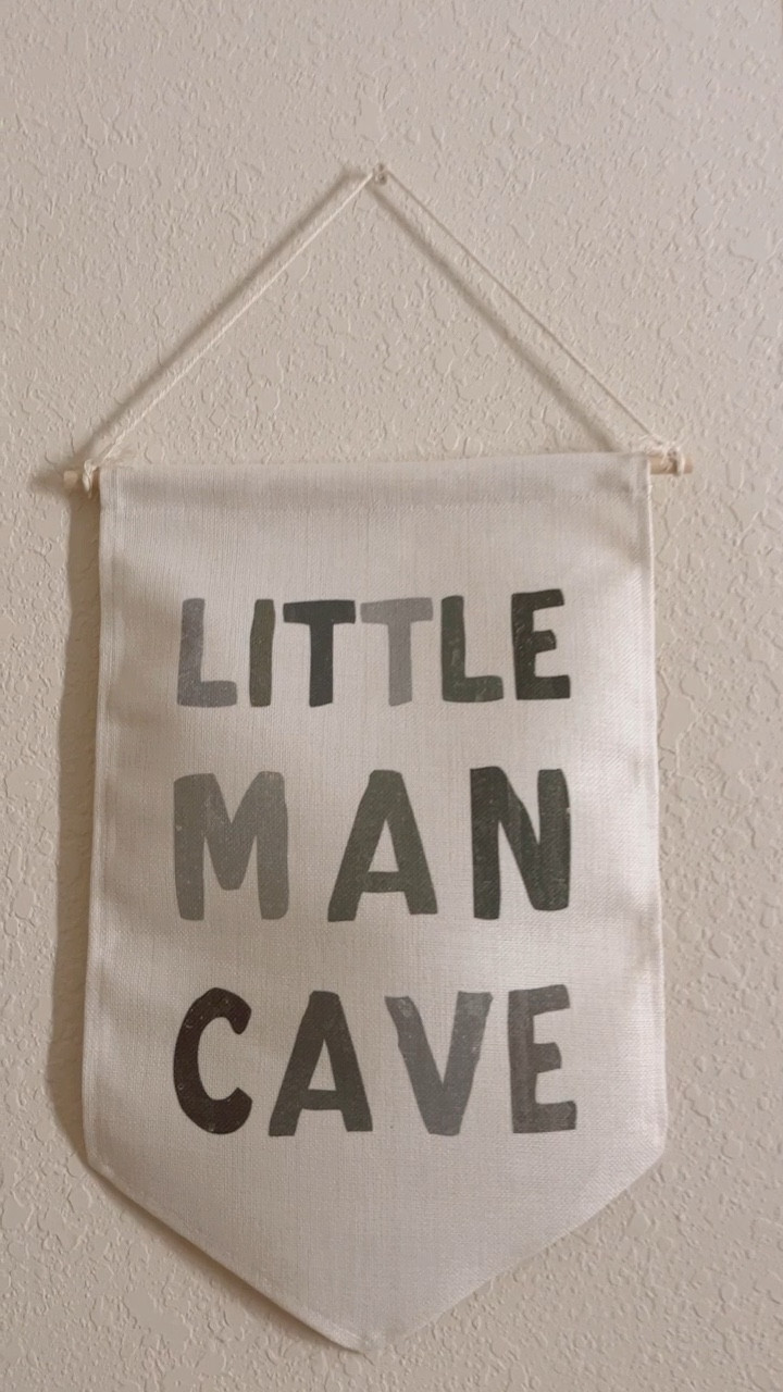 Love this adorable banner sign from Amazon for a boy’s nursery room. The letters are in sage green which matches the velvet curtains in my son’s room😍🧸