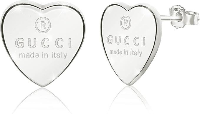 Silver Heart Initial Earrings for Women Sterling Silver Minimalist Heart-Shaped Earrings Hypoalle... | Amazon (US)