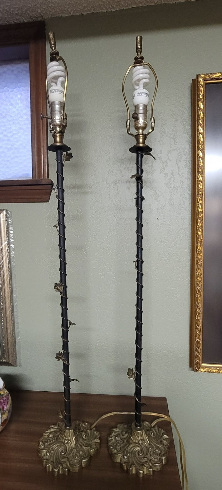 Pair Vintage John Richard 40" Brass Metal Table Buffet Lamp  | eBay | eBay US