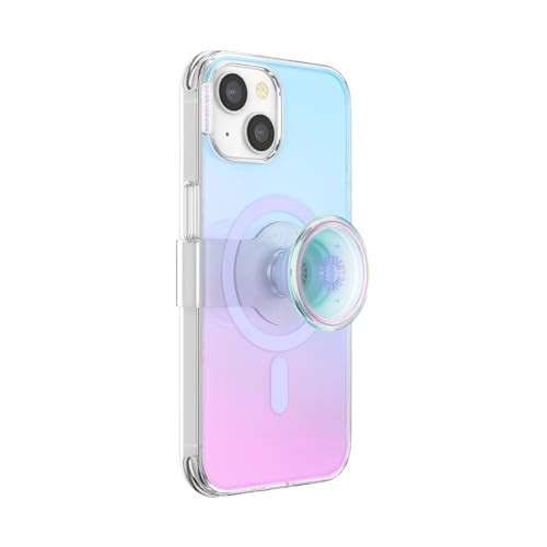 PopSockets iPhone 14 Case with Phone Grip and Slide Compatible with MagSafe, Phone Case for iPhone 14, Wireless Charging Compatible - Iridescent | Amazon (US)