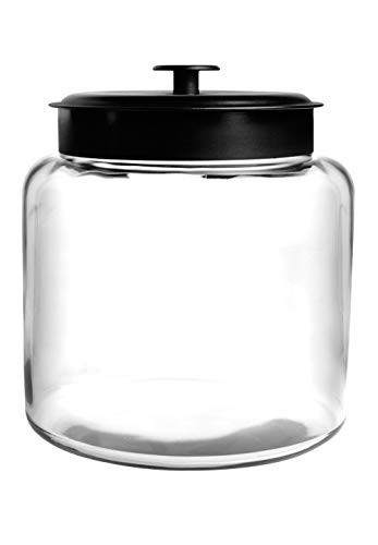 Anchor Hocking Montana 1.5 Gallon Glass Jar with Lid, Black Metal Lid | Amazon (US)