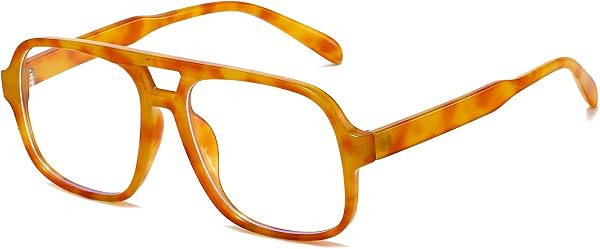 Breaksun Oversized Square Aviator Glasses for Women Men Big Frame Retro Blue Light Blocking Glass... | Amazon (US)