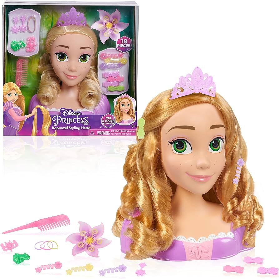 Disney Princess Rapunzel Styling Head, 18-Pieces, Pretend Play, Officially Licensed Kids Toys for... | Amazon (US)